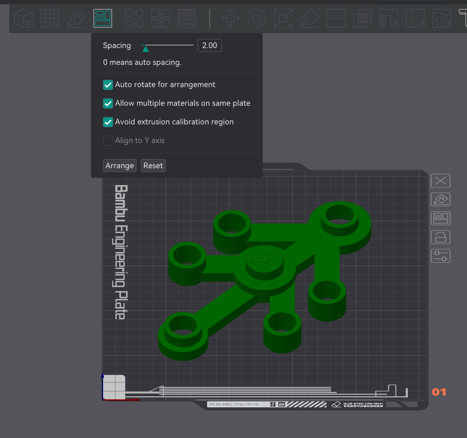 Press the "Arrange all objects" button. Use at least a spacing of 2.00.