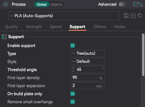 Support Settings in Orca Slicer