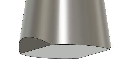 Chamfer detail on bottom edge