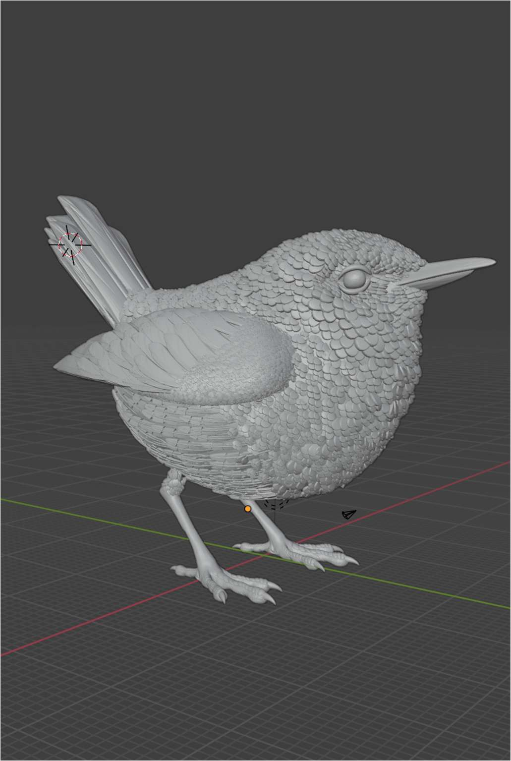 Wren model in Blender